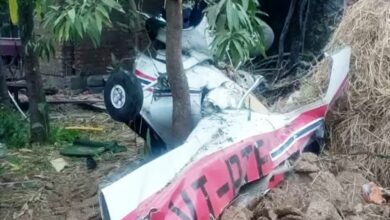 Photo of मप्र: मंदिर की गुंबद से टकराया ट्रेनी प्लेन, पायलट की मौत