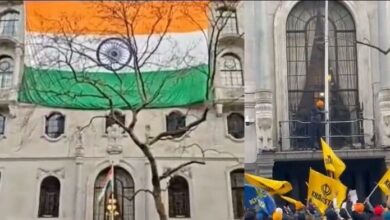 Photo of खालिस्तानियों को करारा जवाब, लंदन स्थित उच्चायोग पर लहराया विशाल तिरंगा  