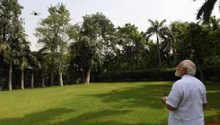 Drone flying over PM residence