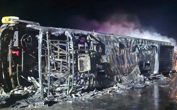 Fierce fire broke out in bus in Maharashtra