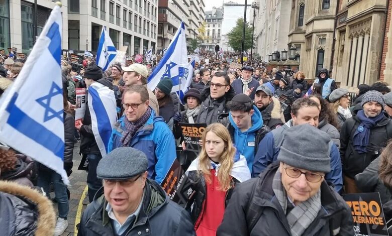 March against antiSemitism on the streets of London