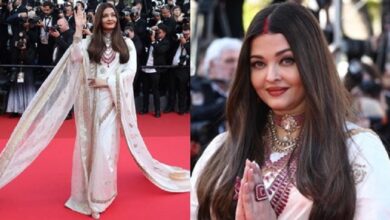 Photo of कांस 2025: सिंदूर के साथ सफेद बनारसी साड़ी में ऐश्वर्या राय ने लूट ली महफिल, यूजर्स बोले- OG क्वीन