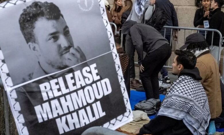 Palestinian supporter Mahmoud Khalil
