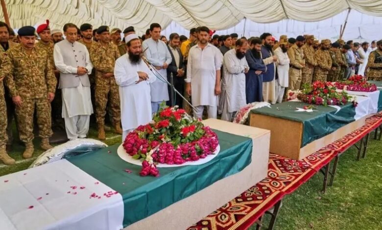Military officers attend funeral of terrorists