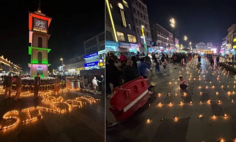 Kashmir's Lal Chowk lit up with 20000 diyas