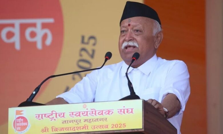 Mohan Bhagwat at the Vijayadashami rally