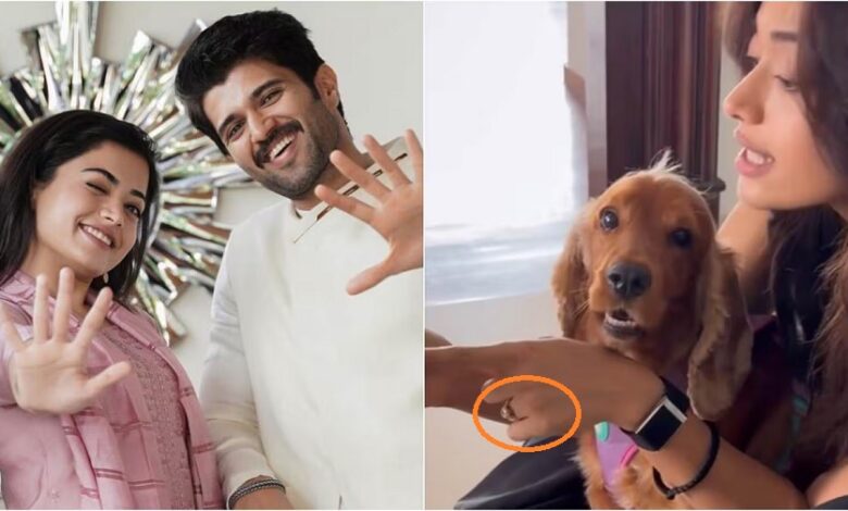 Vijay Deverakonda Rashmika flaunts her engagement ring